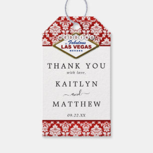 Étiquettes-cadeau La Parties scintillant Damask Las Vegas Mariage Co