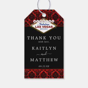 Étiquettes-cadeau La Parties scintillant Damask Las Vegas Mariage Co