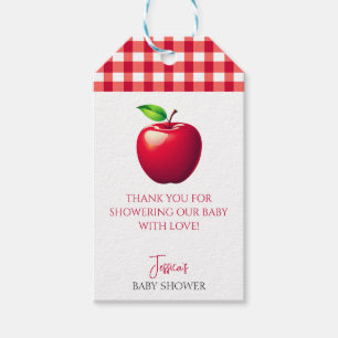 Étiquettes-cadeau La pomme de notre Baby shower de chute des yeux