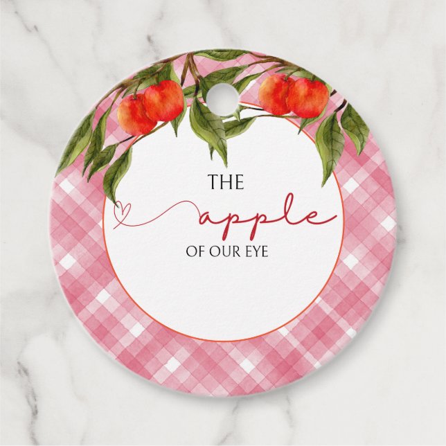 Étiquettes Cadeau La Pomme De Notre Baby shower Oeil (Devant)