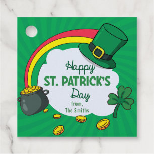 Étiquettes Cadeau La Saint-Patrick - Arc-en-ciel Trèfle Vert