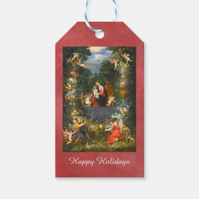 Étiquettes-cadeau La Sainte Famille, Jan Brueghel Holidays (Devant)