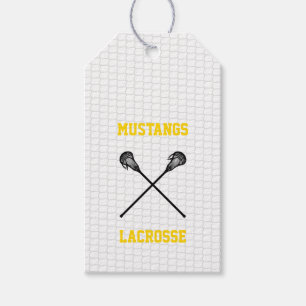 Étiquettes-cadeau Lacrosse Net Nom d'équipe personnalisé Colours Awa