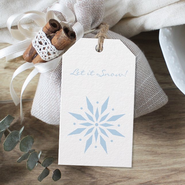 Étiquettes-cadeau Laisser la neige Bleu Flèche de neige (Créateur téléchargé)