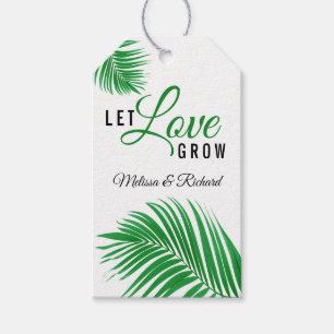 Étiquettes-cadeau Laisser l'amour croître Tropical Foliage Mariage M