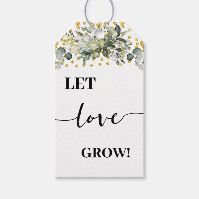 Étiquettes-cadeau Laisser l'amour grandir cadeau Plante Eucalyptus G (Devant)