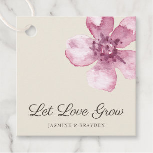 Étiquettes Cadeau Laisser l'amour grandir Élégant Mariage rose ceris