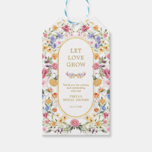 Étiquettes-cadeau Laisser l'amour grandir Fête des mariées de jardin