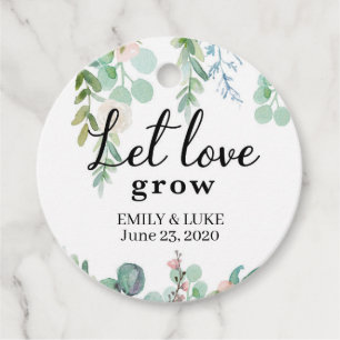 Étiquettes Cadeau Laisser l'amour grandir Tags, DOUCHE Favoriser Tag