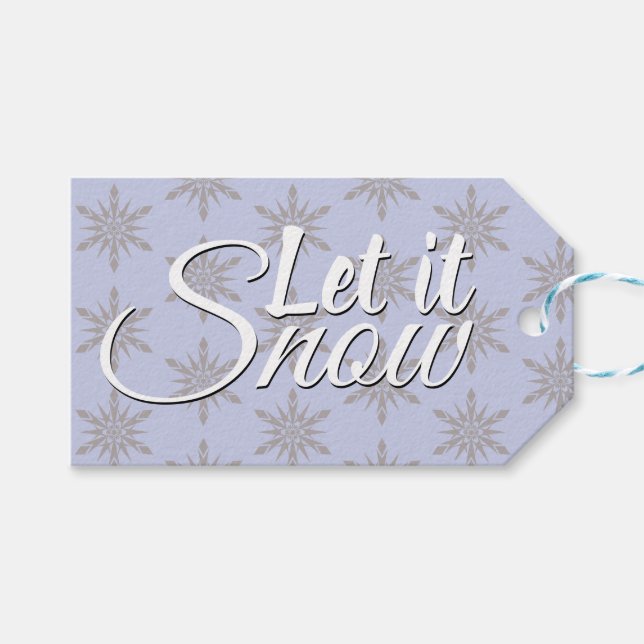 Étiquettes-cadeau Laisser neiger hiver Flèche de neige (Devant (Horizontal))