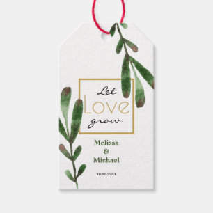 Étiquettes-cadeau Laissez l'amour grandir Mariage tropical