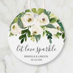 Étiquettes Cadeau Laissez l'amour scintiller Élégant mariage floral