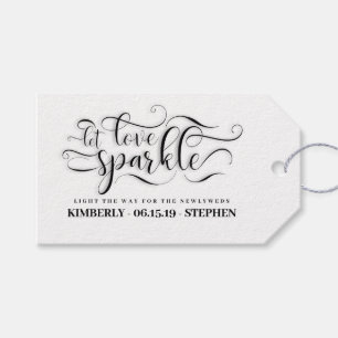 Étiquettes-cadeau Laissez Love Sparkle Elegant Script Mariage