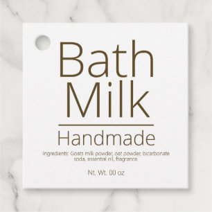 Étiquettes Cadeau Lait de bain simple et sophistiqué Hobby d'affaire