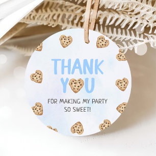 Étiquettes Cadeau Lait et biscuits Bleu 1er anniversaire