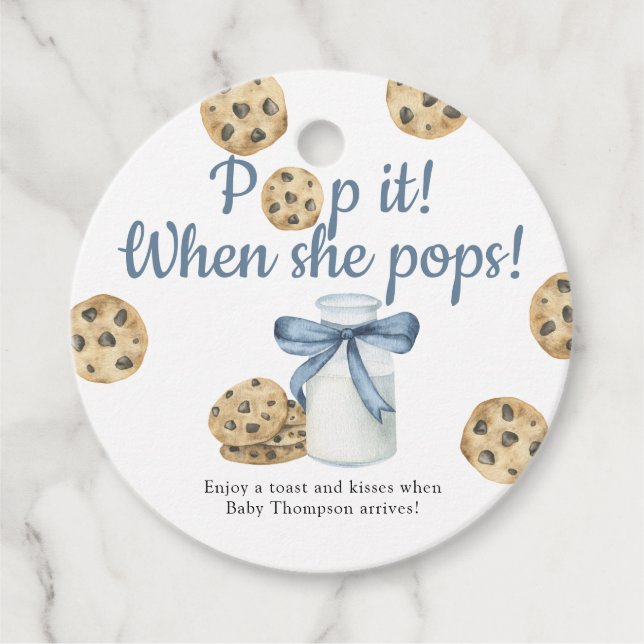 Étiquettes Cadeau Lait et biscuits Pop it! Quand elle pop (Devant)