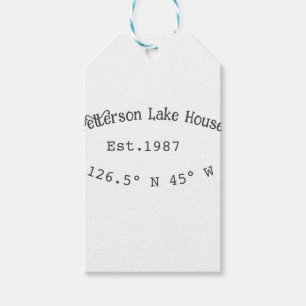 Étiquettes-cadeau Lake house et. Date année coordonnées personnalisé