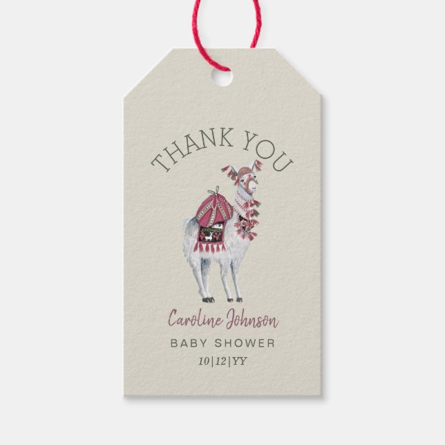Étiquettes-cadeau Lama | BABY SHOWER | Balise cadeau (Devant)