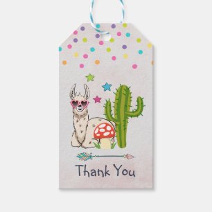 Étiquettes-cadeau Lama cool en Merci lunettes de soleil en forme de 