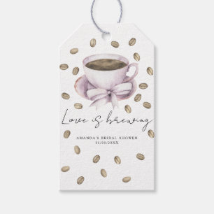 Étiquettes-cadeau L'amour brasse Bow Coffee Douche nuptiale