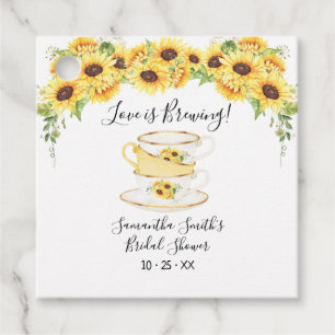 Étiquettes Cadeau L'amour brasse des tournesols thé nuptiale douche