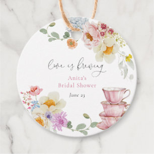 Étiquettes Cadeau L'amour brasse la Fête des mariées de thé Fleur sa