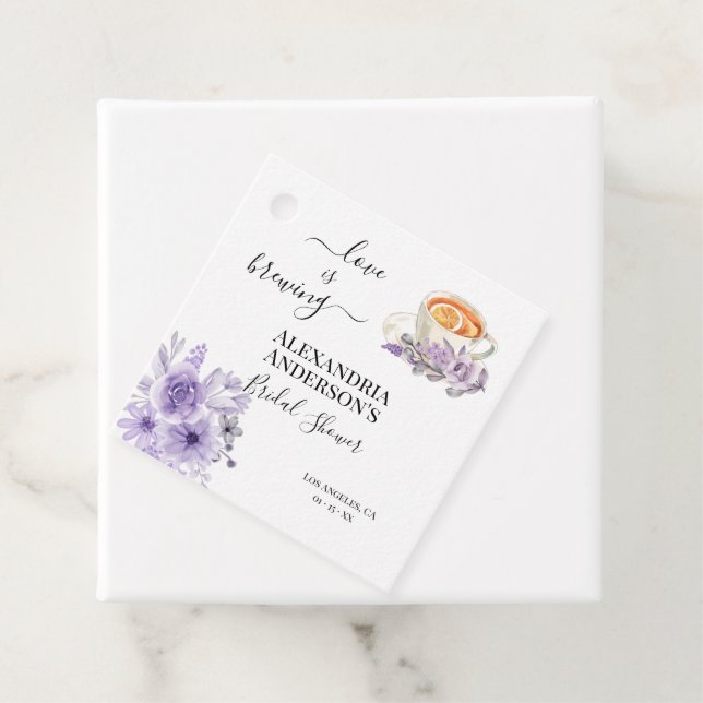 Étiquettes Cadeau L'amour brasse la Fête des mariées Florale Orchidé (En situation)