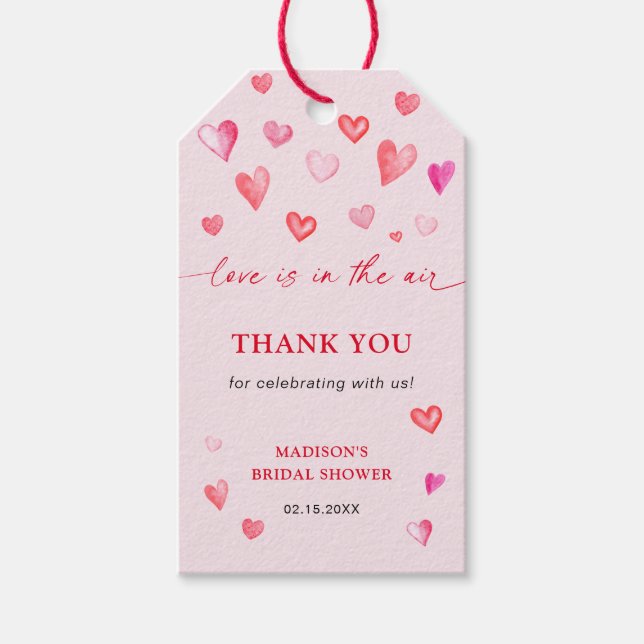 Étiquettes-cadeau L'amour dans la Fête des mariées d'Air Valentine (Devant)