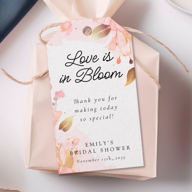 Étiquettes-cadeau L'amour dans la Fête des mariées en fleur (Créateur téléchargé)