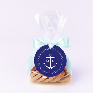 Étiquettes Cadeau L'amour de l'Ancre est doux Mariage bleu marine