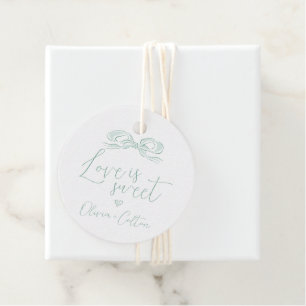 Étiquettes Cadeau L'Amour Élégant Est Douce Fête des mariées Bow Ver