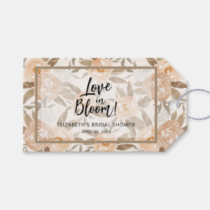 Étiquettes-cadeau L'amour en fleur Pêche Rustique Pêche Florale