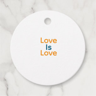 Étiquettes Cadeau L'amour est amour orange bleu coloré fierté LGBTQ 