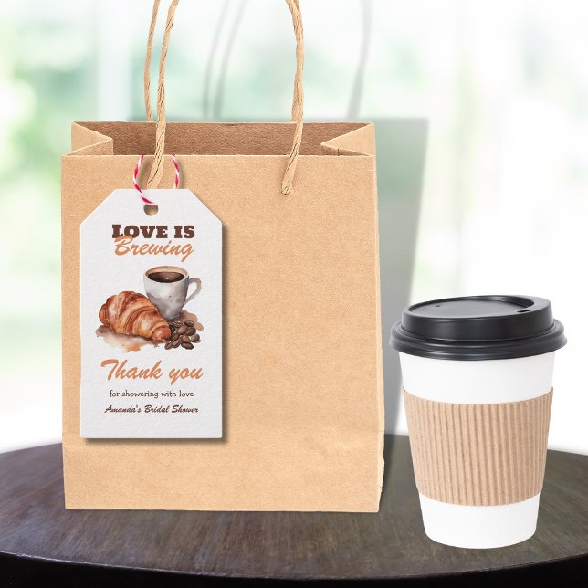 Étiquettes-cadeau L'amour est dans le café Mariage Français de Douch (Créateur téléchargé)