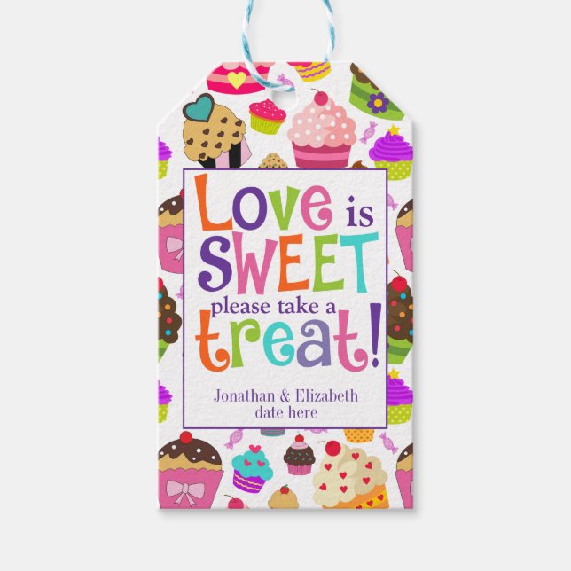 Étiquettes-cadeau L'amour est doux, prenez une friandise (Devant)