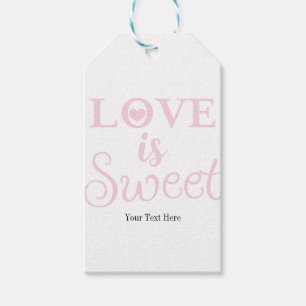 Étiquettes-cadeau L'amour est doux rose et blanc Mariage Personnalis