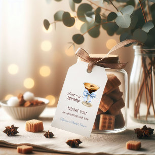 Étiquettes-cadeau L'amour est en train de se préparer Blue Bow Coffe