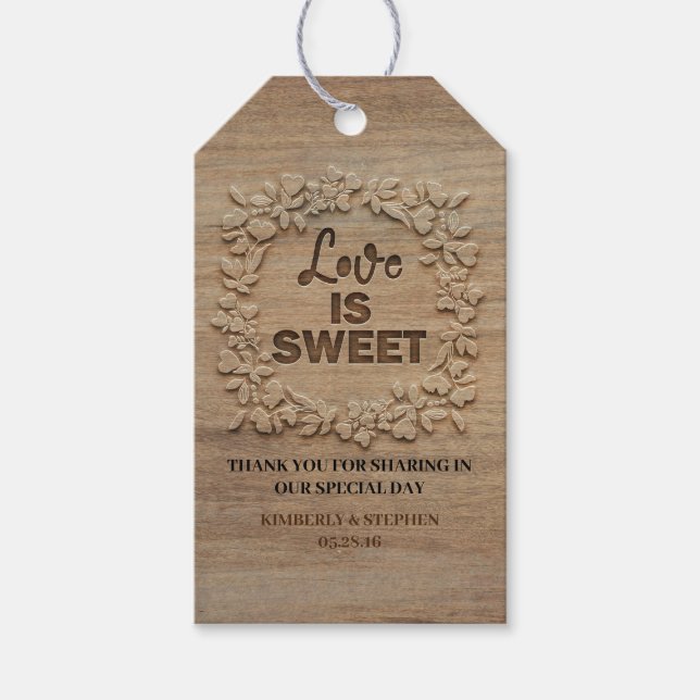 Étiquettes-cadeau L'amour est le Merci Mariage doux (Devant)