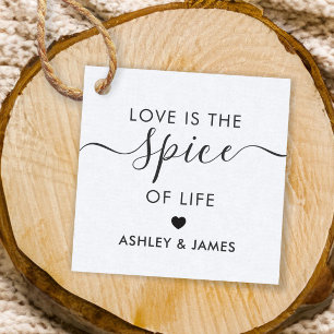 Étiquettes Cadeau L'amour est l'épice de la vie Mariage Tag, Kraft