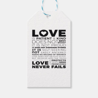 Étiquettes-cadeau L'amour est patient et bon, il n'envie pas, ne se