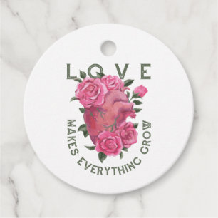 Étiquettes Cadeau L'amour fait tout grandir - Art Floral Romantique