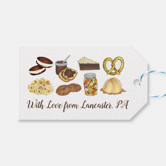 Étiquettes-cadeau Lancaster, PA Pennsylvania Dutch Amish Foods (Devant (Horizontal))