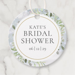 Étiquettes Cadeau Lancement de mariage greenery aquarelle d'hiver