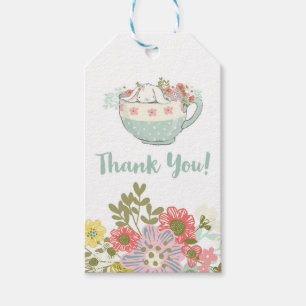 Étiquettes-cadeau Lapin dans un Merci de tasse de thé