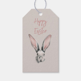 Étiquettes-cadeau Lapin de Pâques mignon dans un style minimaliste