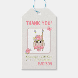 Étiquettes-cadeau lapin fille mignonne ballerine anniversaire rose f
