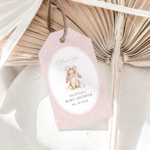 Lapin Mignon, Nœud Rose, Points Roses, Baby Shower