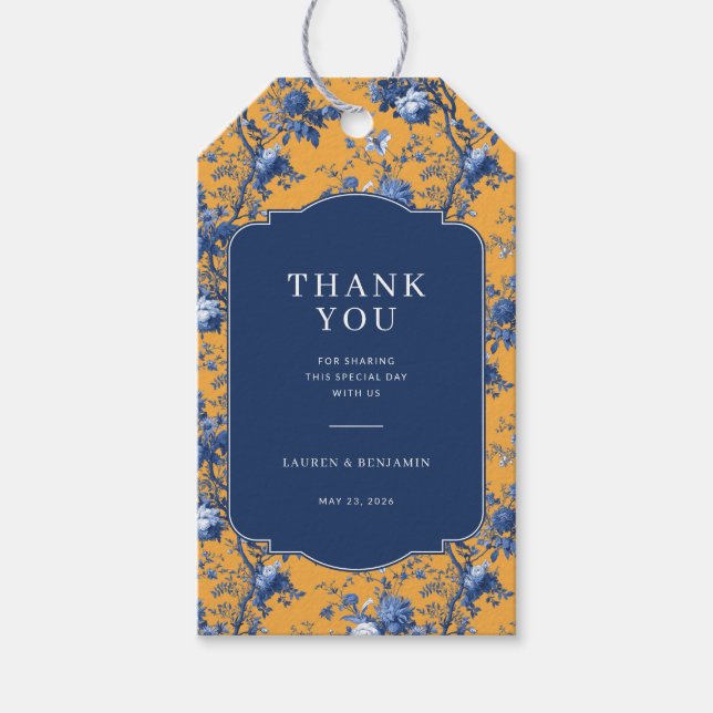 Étiquettes-cadeau Lapis Rose Wedding (Devant)