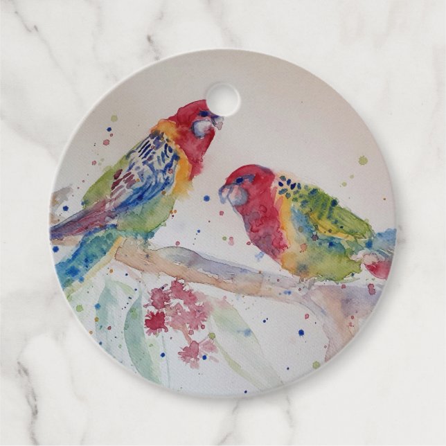 Étiquettes Cadeau L'art de l'aquarelle australienne Rosella Parrot (Devant)