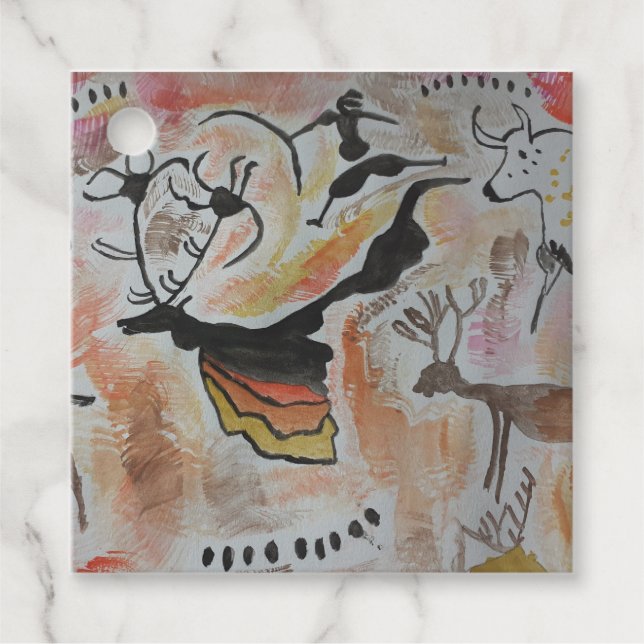 Étiquettes Cadeau L'art rupestre Abstrait (Devant)